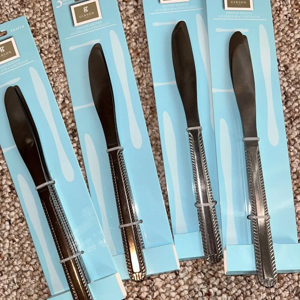 Gibson Tustin Dinner Knives‎ Set 12 Dishwasher Safe (4 sets of 3) (NEW)